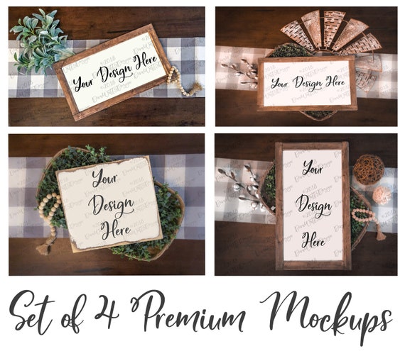 Farmhouse Style Premium Mockup Mock Up Bundle Of 4