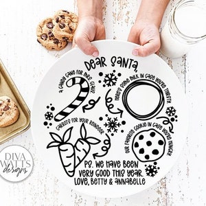 Santa Plate SVG | Multiple Child Version | Christmas / Winter Round Design