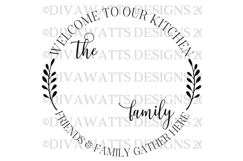 Download SVG Kitchen Monogram Cutting File Family Last Name | Etsy