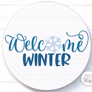 Welcome Winter SVG | Christmas Round Sign Design
