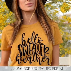 Bonjour la météo des pulls | Fichier de découpe automne automne hiver imprimable | Signée Mug, gobelet et plus | SVG DXF JPG et plus encore !