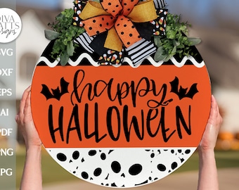 Happy Halloween SVG Halloween Sign SVG Halloween Door Hanger svg Halloween Skull svg Bats SVG Trick Or Treat Sign svg Halloween Sign