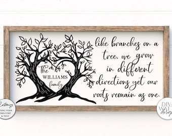 Like Branches On A Tree SVG | Family Tree Customizable Design For Sign