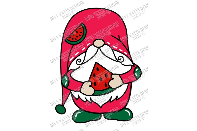 Download SVG Watermelon Gnome Cutting File Summer Summertime | Etsy