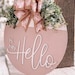Hi Hey Hello Round Door Hanger SVG File, Laser Cut Design, Layered Wood ...