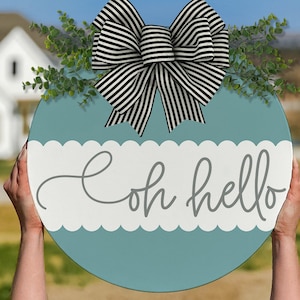Oh Hello SVG Door Hanger Sign SVG Door Hanger Welcome svg Door Hanger Hello svg For Front Porch Sign svg Door Decor SVG Farmhouse svg Sign