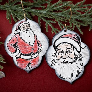 Santa Claus Earrings SVG For Laser Earrings With Santa Glowforge Earrings Christmas SVG Santa Earrings For Glowforge Santa Earrings svg