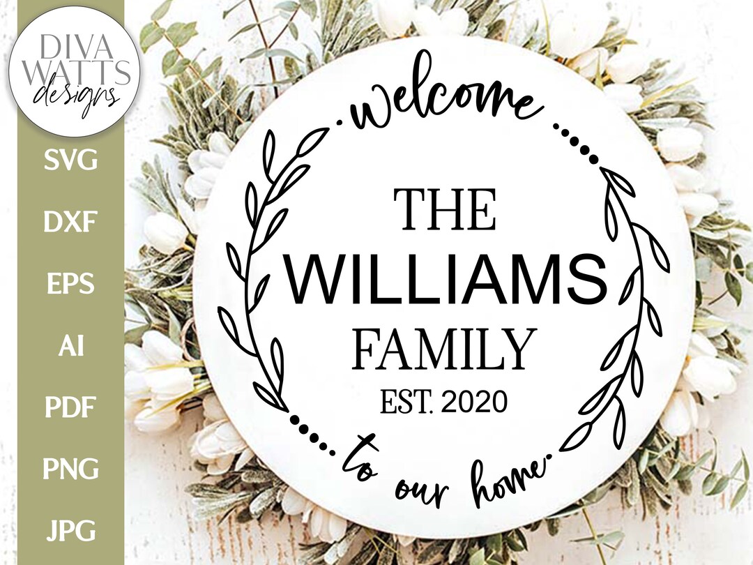 Welcome to Our Home SVG | Family Name Round Design - Etsy