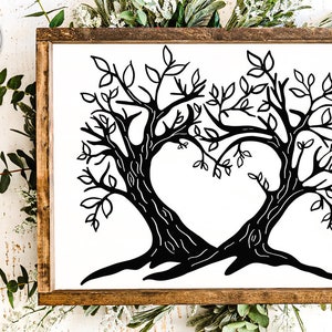 Tree With Heart SVG For Sign Silhouette Of Tree SVG For Family Tree svg Heart Tree Of Love Family Sign SVG Tree Silhouette svg Original Art