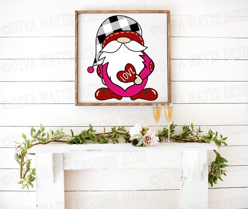 Download SVG Valentine's Day Gnome Cutting File Valentine Shirt | Etsy