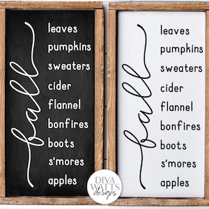 Fall Bucket List SVG | Autumn SVG | Cricut SVG | Digital Download | Modern Farmhouse Decor