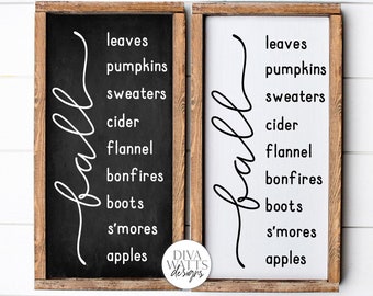 Fall Bucket List SVG | Autumn SVG | Cricut SVG | Digital Download | Modern Farmhouse Decor