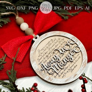 Joy to the World Christmas Ornament SVG for Laser Cutting - Beautiful Christmas Carol Round Design | Laser Ornament SVG | Easy Ornament svg