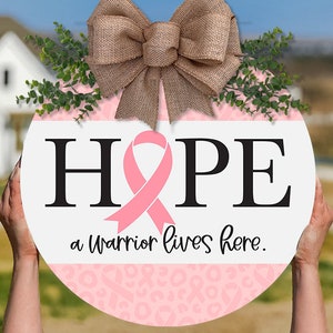 Breast Cancer Awareness SVG Warrior Door Hanger SVG BCA Door Hanger svg Breast Cancer Survivor svg Breast Cancer Survivor Door Hanger svg