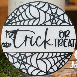 Trick Or Treat Glowforge SVG & Lasers | Halloween Round Design