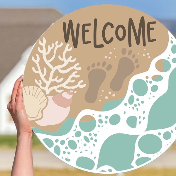 Welcome SVG | Summer Beach Door Hanger Design