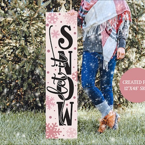 Let It Snow Vertical SVG | Porch Sign Design | 12x48" - Etsy