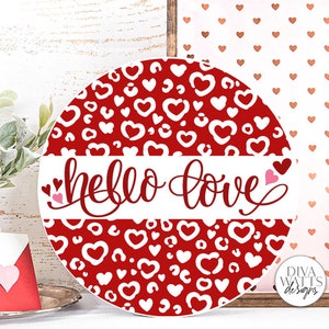 Hello Love SVG | Round Leopard Print Design