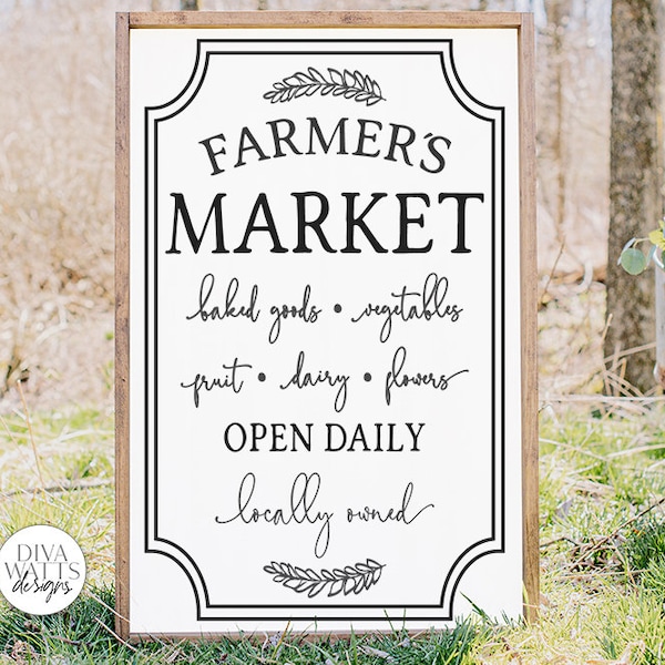 Farmers Market SVG | Vertical Farmhouse Design