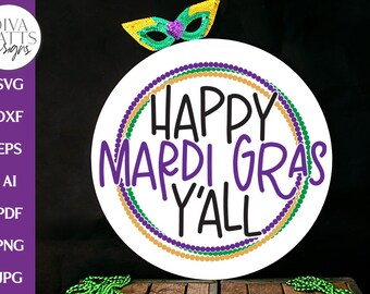Happy Mardi Gras Y'all SVG | Spring Design