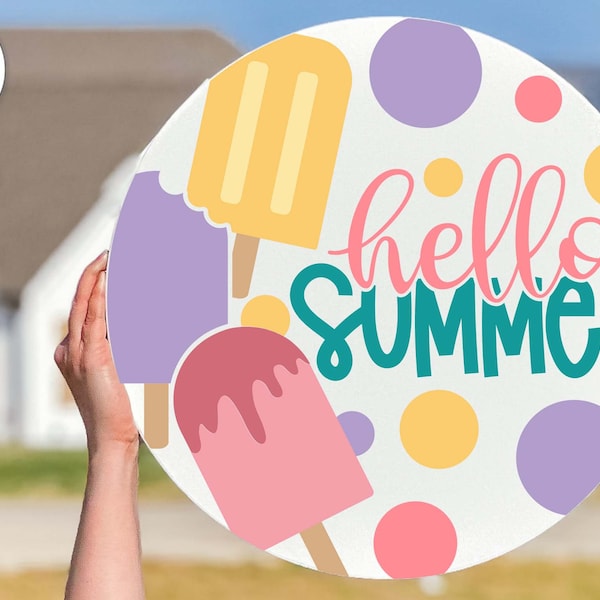 Hello Summer SVG | Popsicles Door Hanger Design