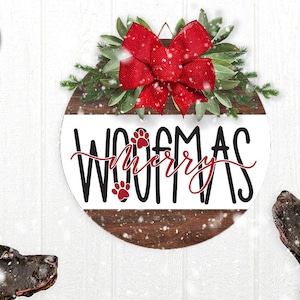 Merry Woofmas SVG | Simple Christmas Dog Lover&#39;s Farmhouse Design