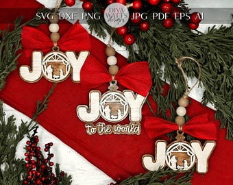 Joy to the World Ornaments SVG for Laser Cutting - Nativity-Inspired Christmas Set | Laser Ornaments SVG | Nativity Ornament SVG | Nativity