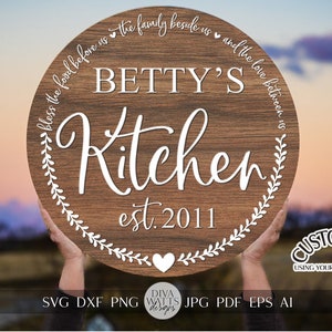 Cozinha SVG Nome personalizado Família Cozinha svg Família svg Para Cozinha Placa svg Cozinha personalizada svg Cozinha redonda svg Cricut svg Para Placa
