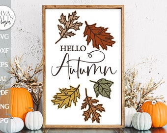 Hello Autumn SVG Autumn Sign Hello Fall SVG Fall Leaf SVG Fall Leaves svg Autumn Leaves svg Autumn Decor Fall Sign svg Farmhouse fall svg