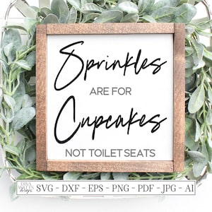 SVG-hagelslag zijn voor cupcakes, niet voor toiletstoelen | Snijbestand | Badkamer | Teken | Boerderij rustiek | Direct downloaden | DXF-png