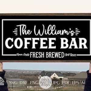 Coffee Bar SVG Personaliseer je eigen Coffee Station teken SVG Coffee Station SVG Family Coffee Bar teken svg boerderij keuken svg keuken svg