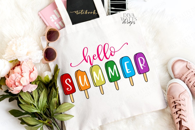 Download SVG Hello Summer Cutting File Popsicle Popsicles Cut | Etsy