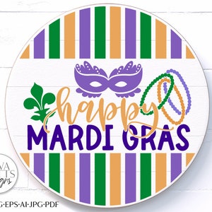 Happy Mardi Gras SVG | Round Welcome Design