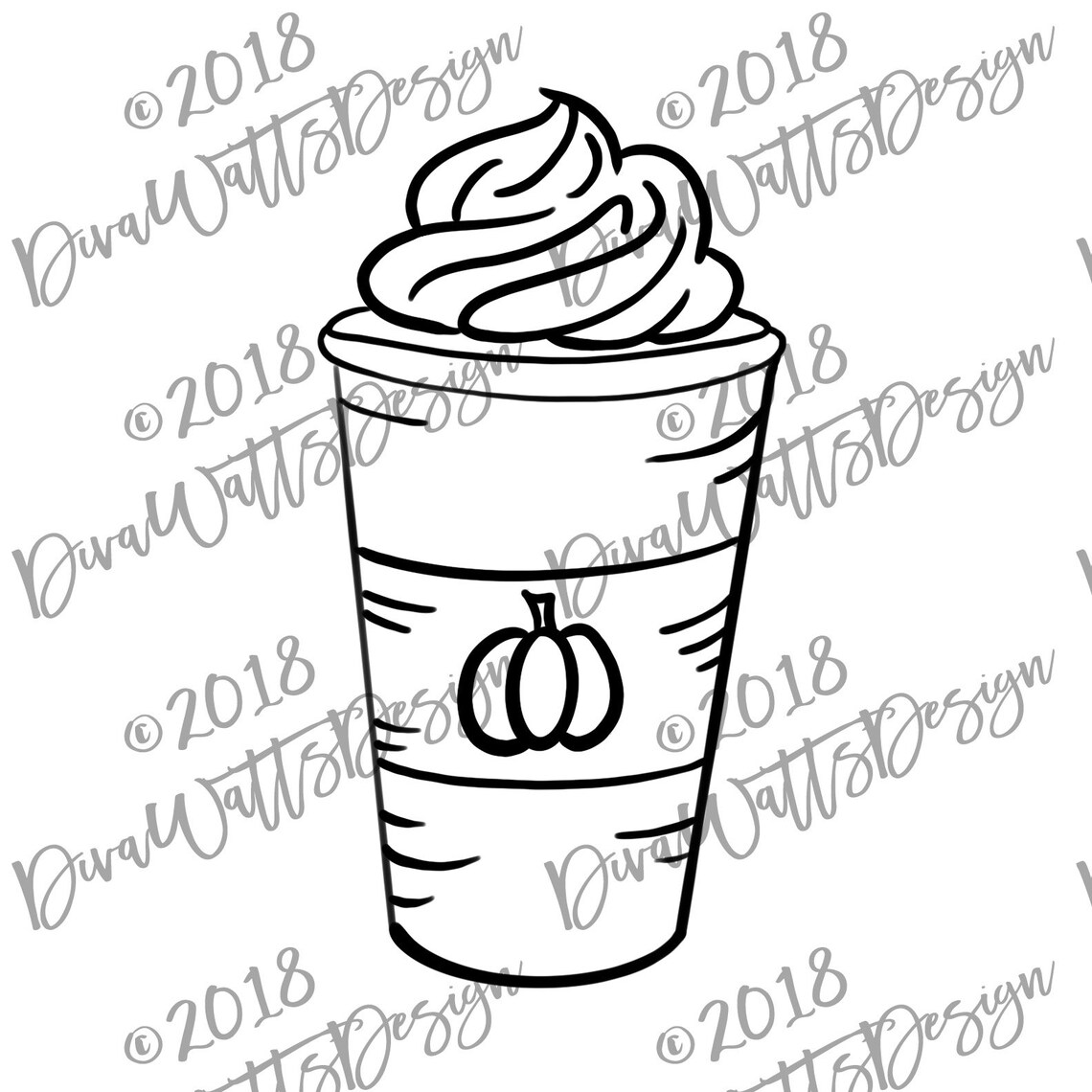 SVG Pumpkin Spice Latte DXF PNG Instant Download Cutting - Etsy