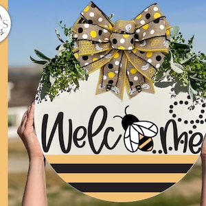 Welcome SVG | Spring Bee Round Design