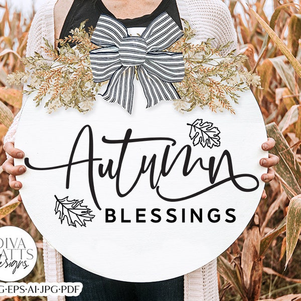 Autumn Blessings SVG | Fall Leaves Design