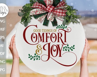 Good Tidings Of Comfort And Joy SVG Christmas Decor SVG Christmas svg God Rest Ye Merry Gentlemen SVG Christmas Welcome svg Door Hanger svg