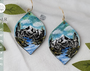 Mountain Earrings SVG For Laser Mountain Earrings For Glowforge Mountain Earrings For Laser Glowforge Earrings With Mountain Earrings SVG