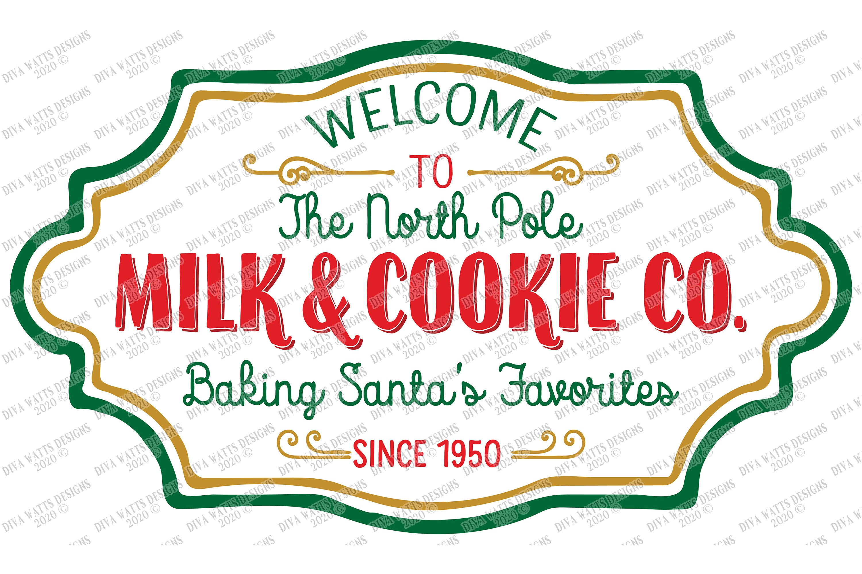 SVG the North Pole Milk & Cookie Co. Cutting File | Etsy