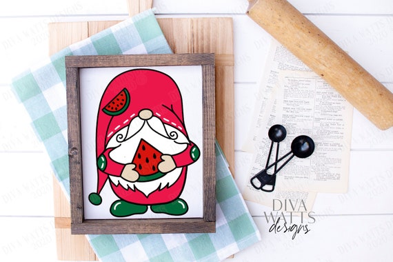 Download Svg Watermelon Gnome Cutting File Summer Summertime Etsy