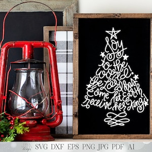 ¡Alegría para el mundo SVG / Himno SVG / Cristiano SVG / Árbol svg / Navidad svg / Letras svg a mano / Dxf imprimible y más!