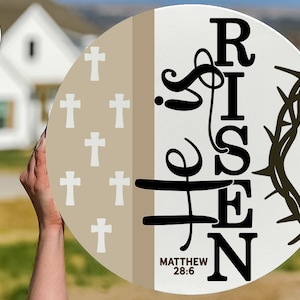He Is Risen SVG | Christian Easter Door Hanger Design