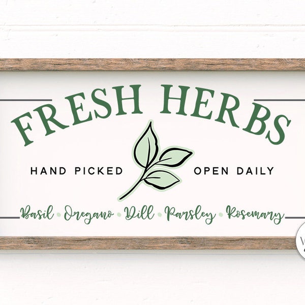 Fresh Herbs SVG / Cartello cucina contadina / Giardinaggio SVG
