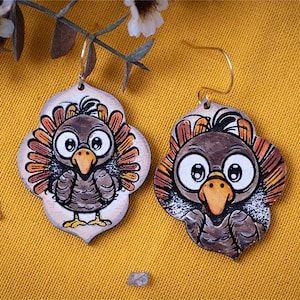 Turkey Earrings SVG For Laser Fall Earrings Cute Turkey Glowforge Earrings SVG For Laser Turkey Earrings SVG Autumn Earrings svg Fall Turkey