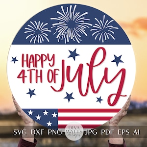 Happy 4th Of July SVG Flag 4th Of July Door Hanger SVG Door Hanger For 4th of July svg For Porch Patriotic svg 4th of July Cricut svg Sign
