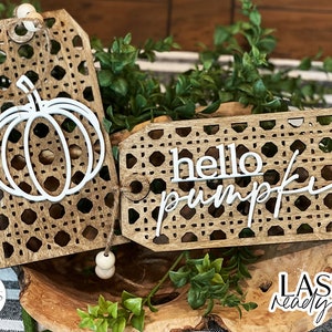 Fall Pumpkin Rattan Tags Glowforge SVG | Fall Design