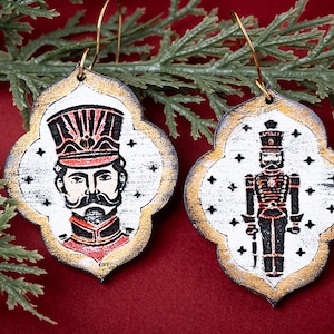 Nutcracker Earrings SVG For Laser Earrings With Nutcracker Glowforge Earrings Christmas SVG Santa Earrings For Glowforge Nutcracker SVG