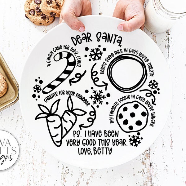 Santa Plate SVG | Single Child Version | Christmas / Winter Round Design