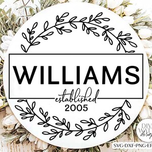 Modern Family Name Wreath SVG | Customize Your Own Design!