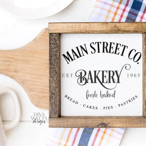 SVG | Main Street Co Bakery | Cutting File | Farmhouse Kitchen | Bread Cakes Pies Pastries | Sign |  | Vinyl Stencil HTV | eps ai